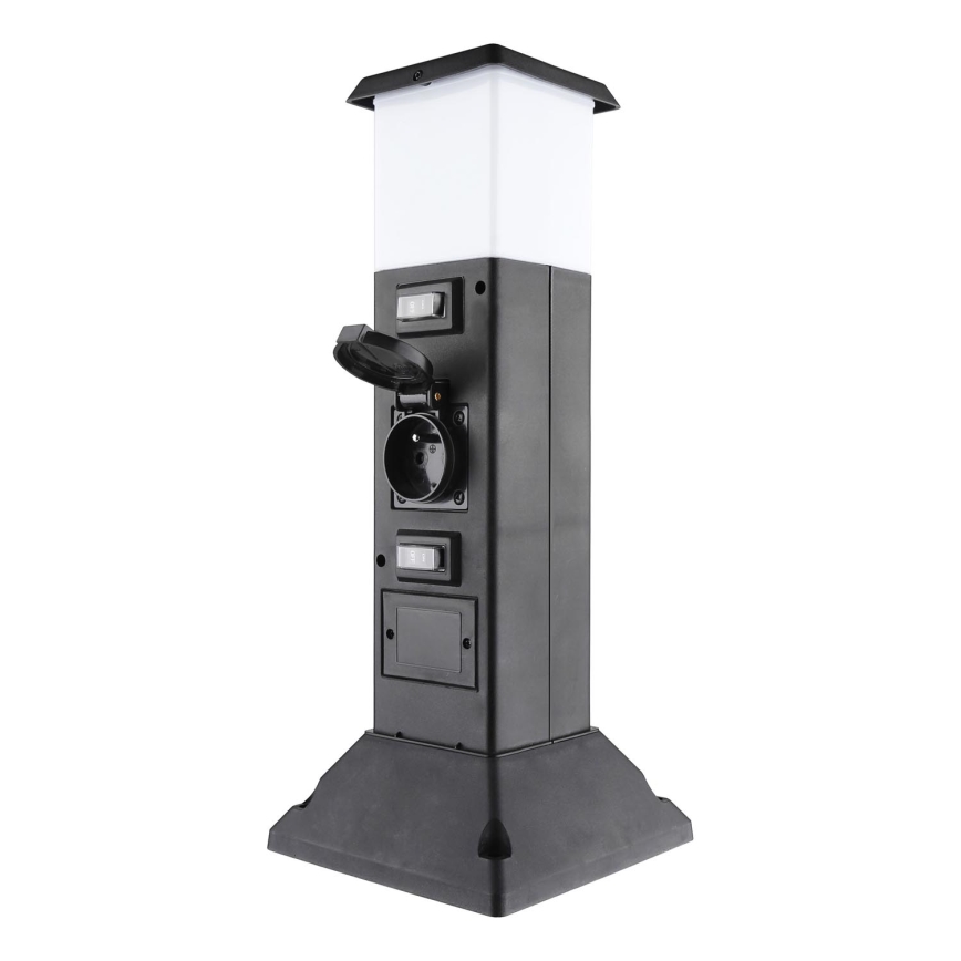 Lampa zewnętrzna z 2 gniazdkami 1xE14/15W/230V IP44 czarna