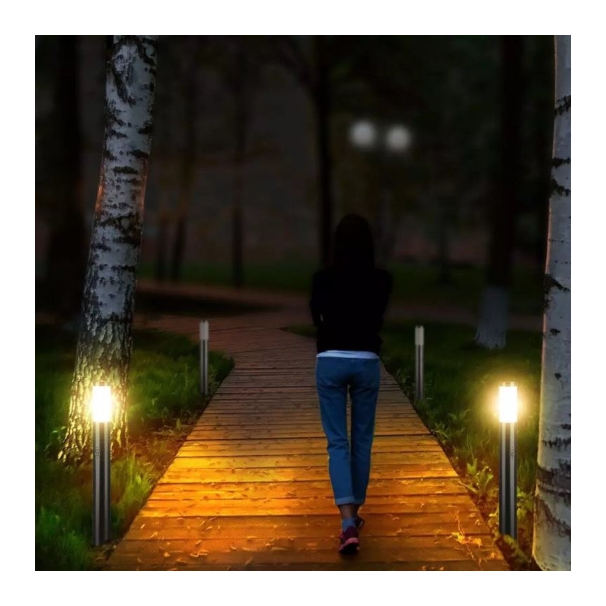 Lampa zewnętrzna z czujnikiem 1xE27/60W/230V IP44 80cm matowy chrom