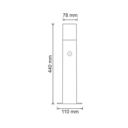 Lampa zewnętrzna z czujnikiem NEW YORK 1xE27/12W/230V IP44 44 cm antracyt