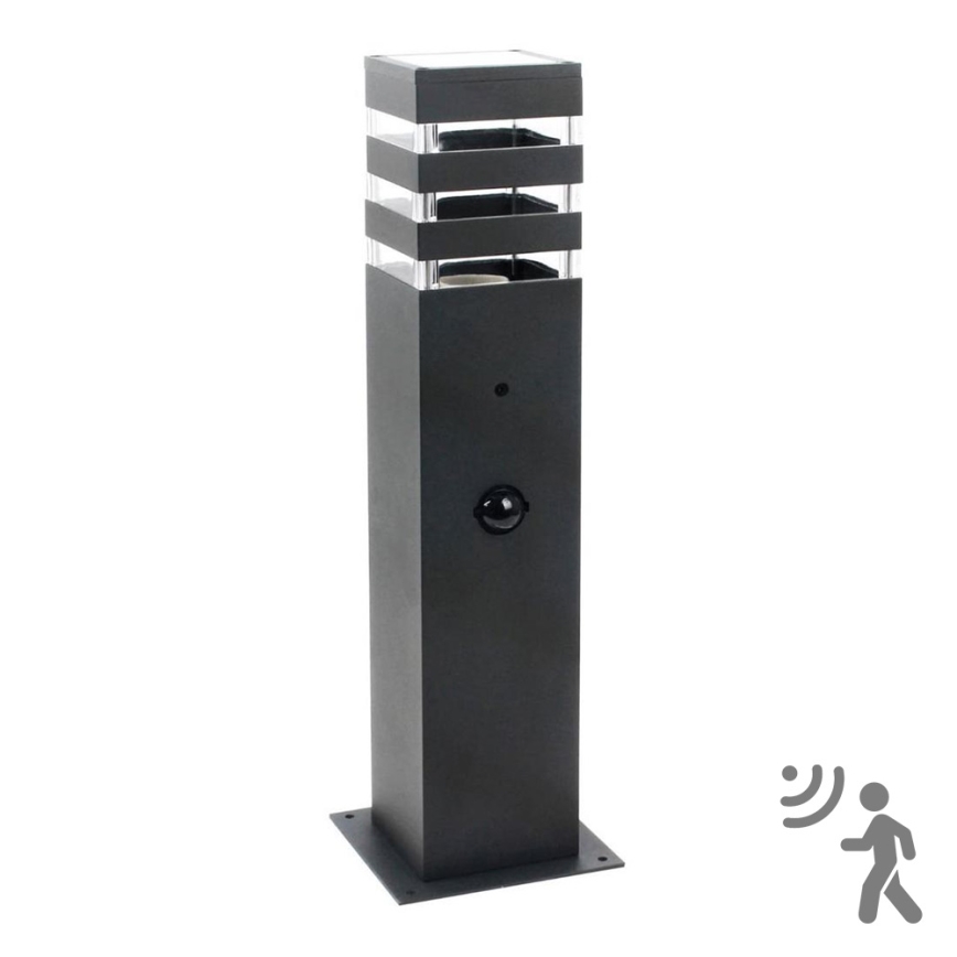 Lampa zewnętrzna z czujnikiem TEKSAS 1xE27/12W/230V IP44 44 cm antracyt