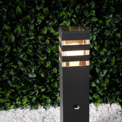 Lampa zewnętrzna z czujnikiem TEKSAS 1xE27/12W/230V IP44 44 cm antracyt