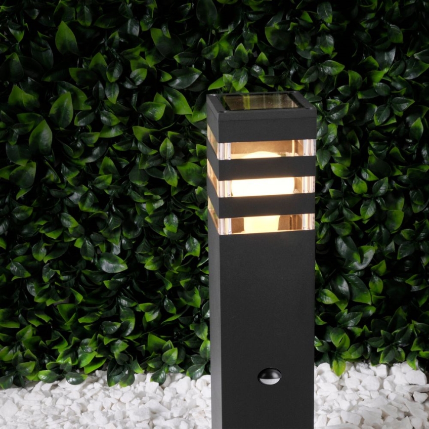 Lampa zewnętrzna z czujnikiem TEKSAS 1xE27/12W/230V IP44 44 cm antracyt