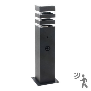 Lampa zewnętrzna z czujnikiem TEKSAS 1xE27/12W/230V IP44 44 cm grafit