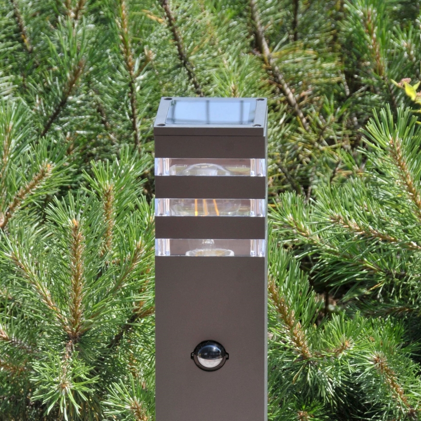 Lampa zewnętrzna z czujnikiem TEKSAS 1xE27/12W/230V IP44 74 cm antracyt