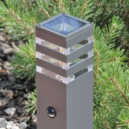 Lampa zewnętrzna z czujnikiem TEKSAS 1xE27/12W/230V IP44 74 cm antracyt