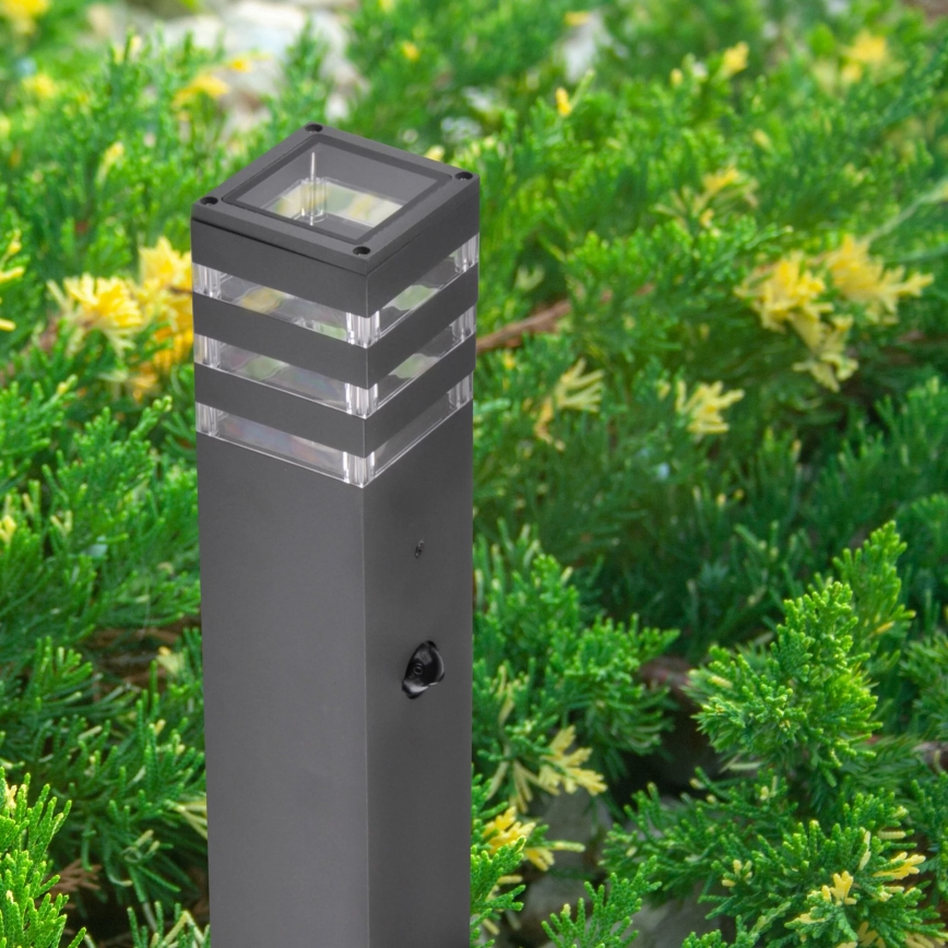 Lampa zewnętrzna z czujnikiem TEKSAS 1xE27/12W/230V IP44 74 cm antracyt