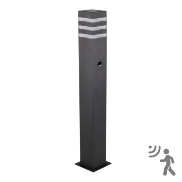 Lampa zewnętrzna z czujnikiem TEKSAS 1xE27/12W/230V IP44 74 cm grafit