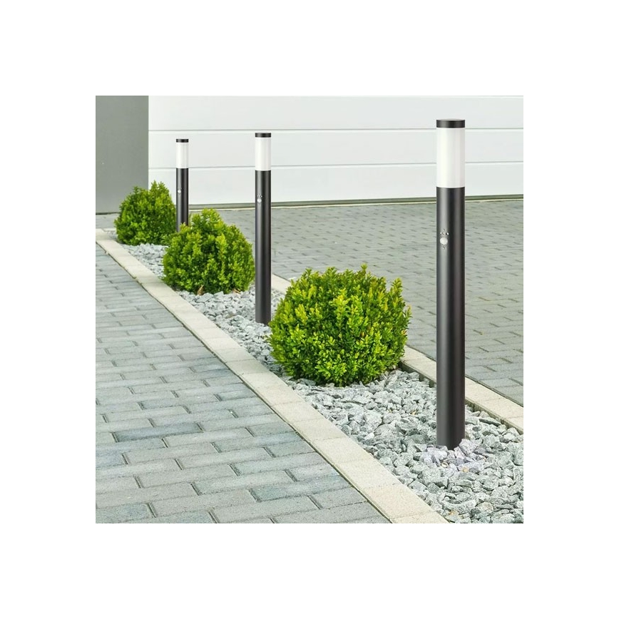 Lampa zewnetrzna z czujnikiem1xE27/60W/230V IP44 80cm czarna