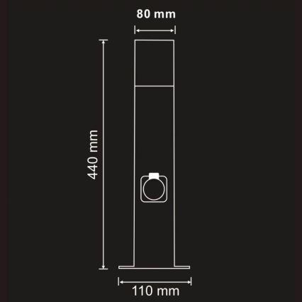 Lampa zewnętrzna z gniazdem DALLAS 1xE27/12W/230V IP44 antracyt