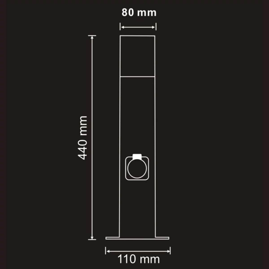 Lampa zewnętrzna z gniazdem DALLAS 1xE27/12W/230V IP44 antracyt