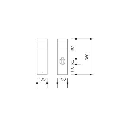 Lampa zewnętrzna z gniazdem GARD 1xE14/60W/230V SCHUKO IP44
