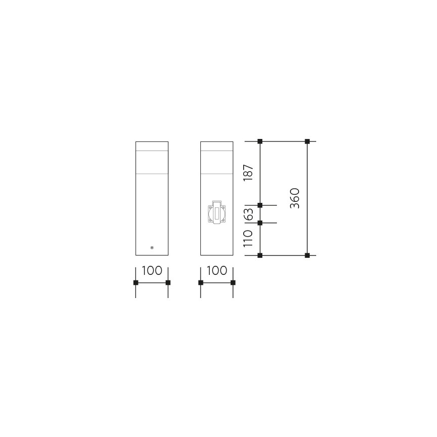 Lampa zewnętrzna z gniazdem GARD 1xE14/60W/230V SCHUKO IP44