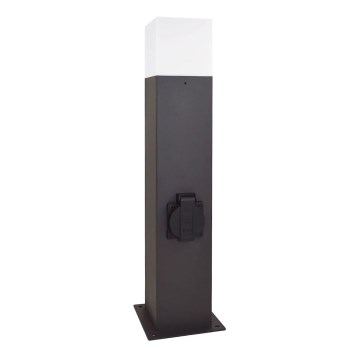 Lampa zewnętrzna z gniazdem NEW YORK 1xE27/12W/230V IP44 44 cm grafit