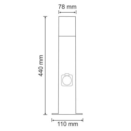 Lampa zewnętrzna z gniazdem NEW YORK 1xE27/12W/230V IP44 44 cm antracyt