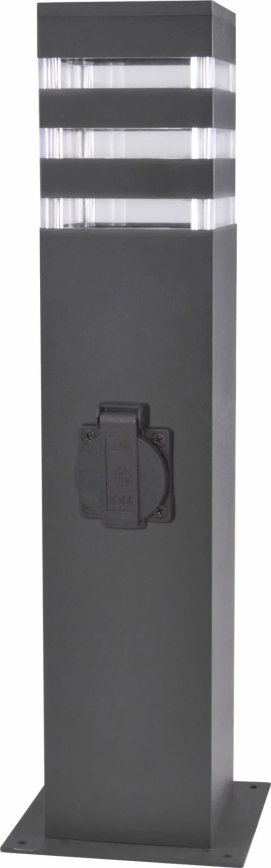 Lampa zewnętrzna z gniazdem TEKSAS 1xE27/20W/230V 44 cm IP44 czarny