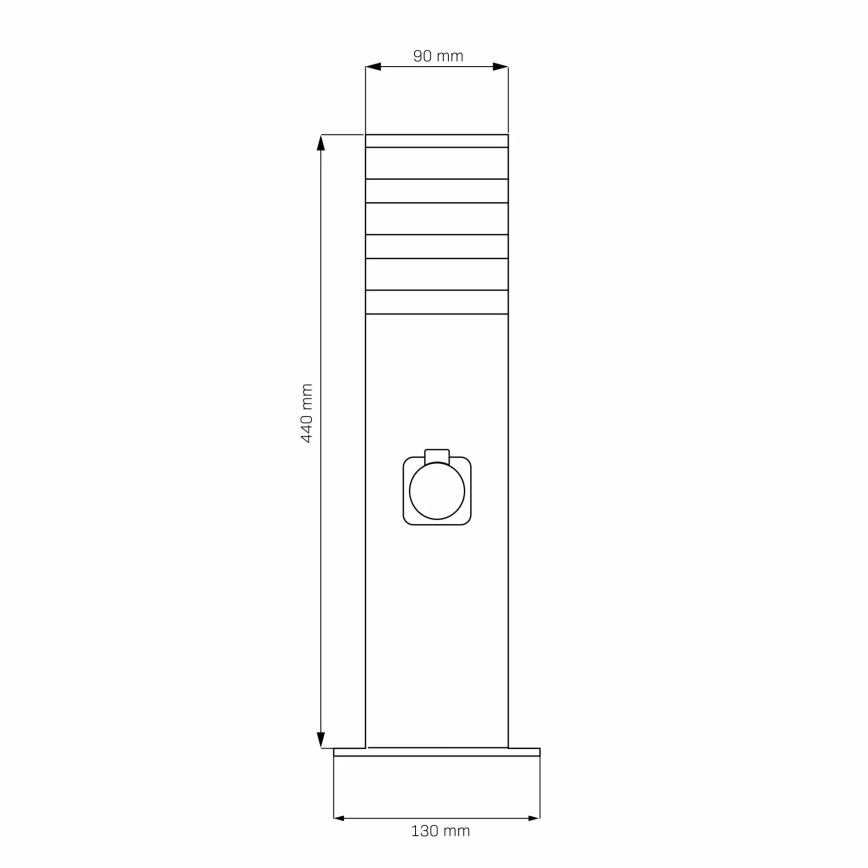 Lampa zewnętrzna z gniazdem TEKSAS 1xE27/20W/230V 44 cm IP44 czarny