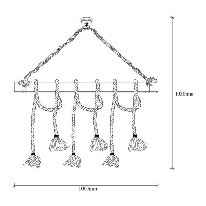 Lampa zwieszana EREBOS 6xE27/40W/230V brązowa