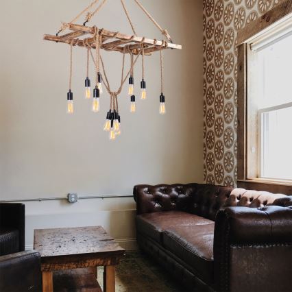 Lampa zwisająca EREBOS 12xE27/40W/230V brązowa