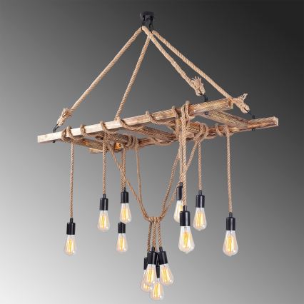 Lampa zwisająca EREBOS 12xE27/40W/230V brązowa