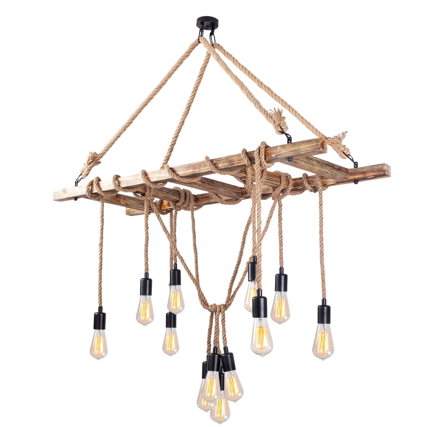 Lampa zwisająca EREBOS 12xE27/40W/230V brązowa
