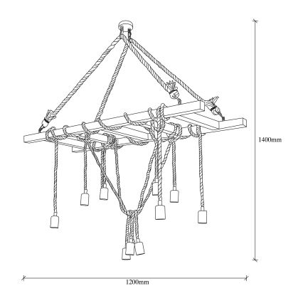 Lampa zwisająca EREBOS 12xE27/40W/230V brązowa