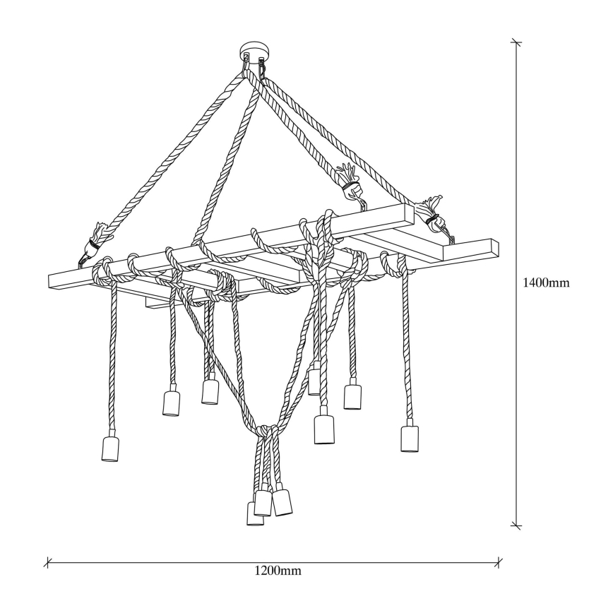 Lampa zwisająca EREBOS 12xE27/40W/230V brązowa