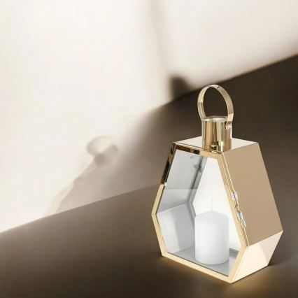 Lampion dekoracyjny 43 cm złoty