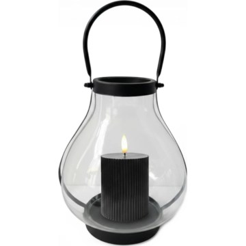 Lampion dekoracyjny GLASSY 25 cm czarny