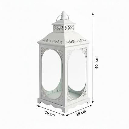 Lampion dekoracyjny ROSEHILL 27,5 cm biały