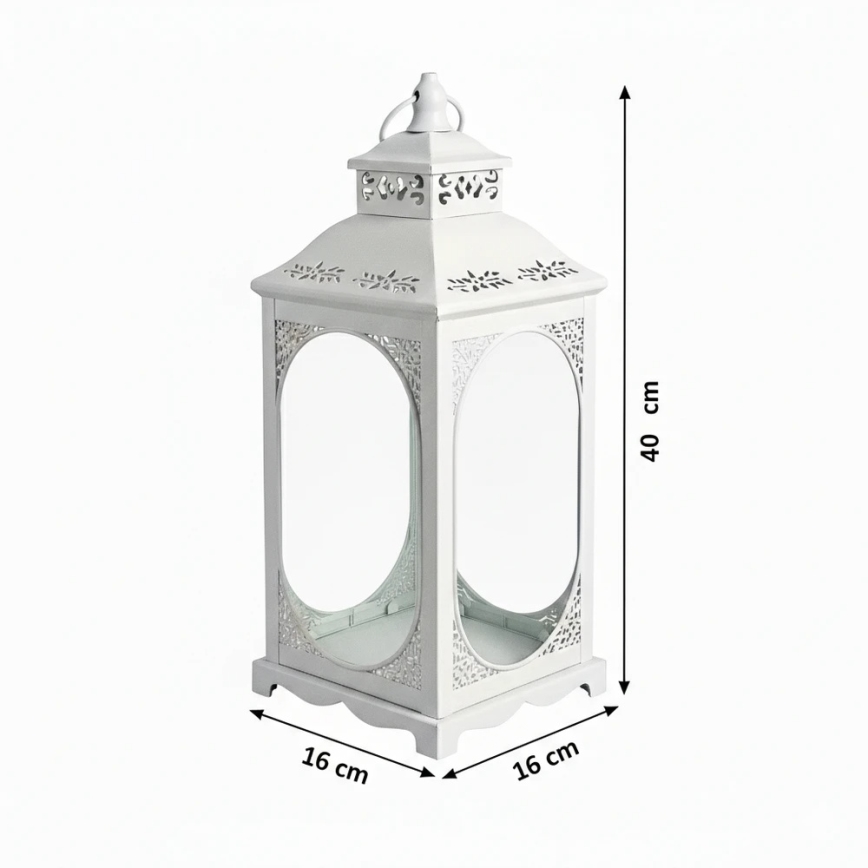 Lampion dekoracyjny ROSEHILL 27,5 cm biały