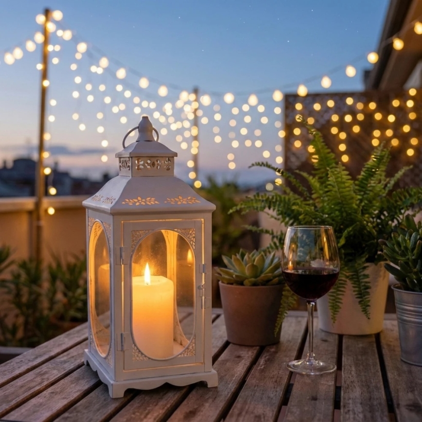 Lampion dekoracyjny ROSEHILL 54,5 cm biały