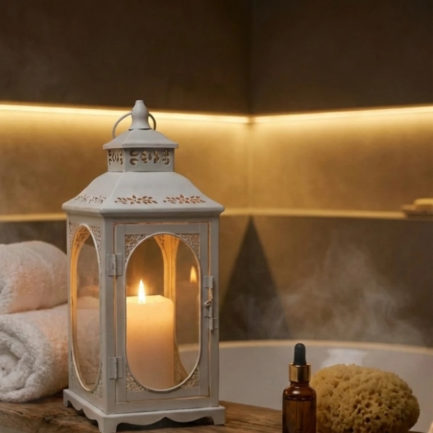 Lampion dekoracyjny ROSEHILL 54,5 cm biały