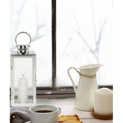 Lampion dekoracyjny TOWER 29 cm, chrom błyszczący