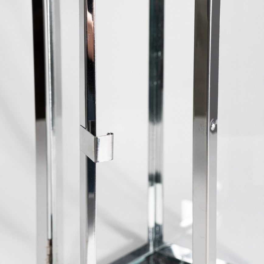 Lampion dekoracyjny TOWER 29 cm, chrom błyszczący