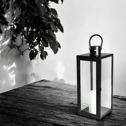Lampion dekoracyjny TOWER 38 cm czarny