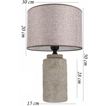 Lampka biurkowa RAMZES 1xE27/40W/230V szara