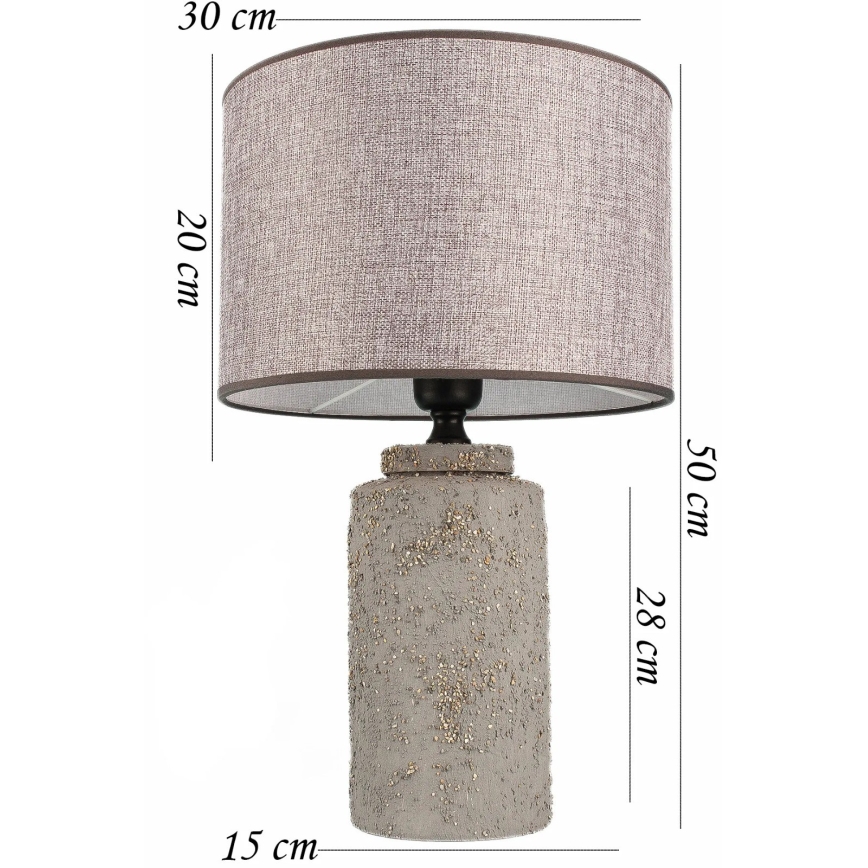 Lampka biurkowa RAMZES 1xE27/40W/230V szara
