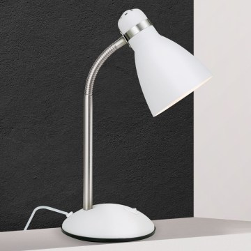 Lampka biurkowa SCHOOL 1xE27/40W/230V biała/matowy chrom