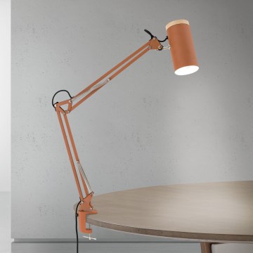 Lampka biurkowa z klipsem GILI 1xE27/40W/230V ceglana