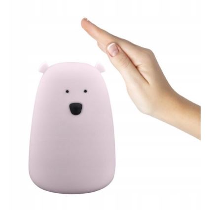 Lampka dotykowa LED RGB dla dzieci BEAR LED/0,8W/5V różowa + USB