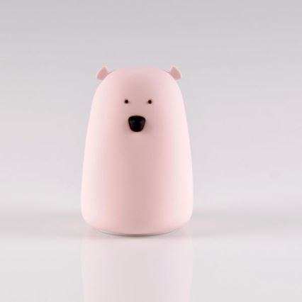 Lampka dotykowa LED RGB dla dzieci BEAR LED/0,8W/5V różowa + USB