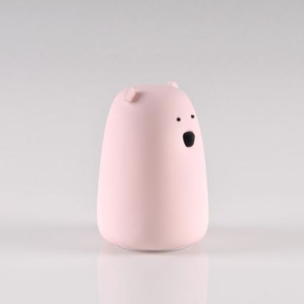 Lampka dotykowa LED RGB dla dzieci BEAR LED/0,8W/5V różowa + USB