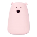 Lampka dotykowa LED RGB dla dzieci BEAR LED/0,8W/5V różowa + USB