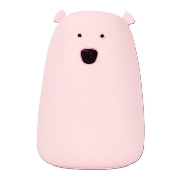 Lampka dotykowa LED RGB dla dzieci BEAR LED/0,8W/5V różowa + USB