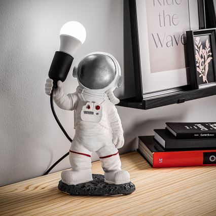 Lampka dziecięca ASTRONAUT 1xE27/40W/230V srebrna/biała