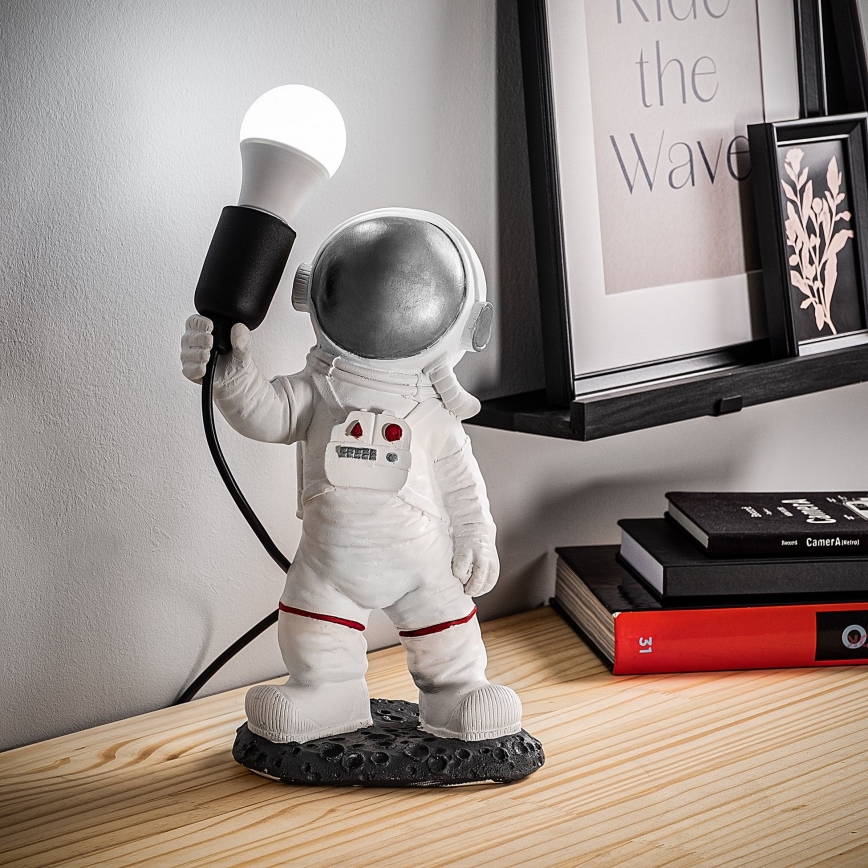 Lampka dziecięca ASTRONAUT 1xE27/40W/230V srebrna/biała