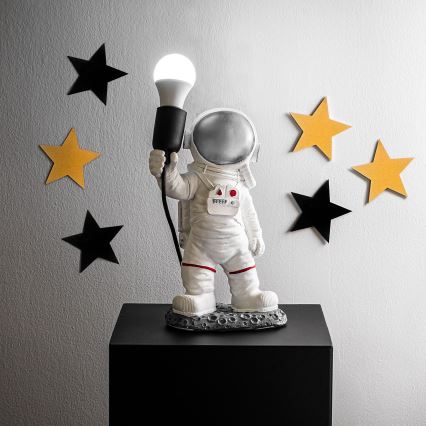 Lampka dziecięca ASTRONAUT 1xE27/40W/230V srebrna/biała
