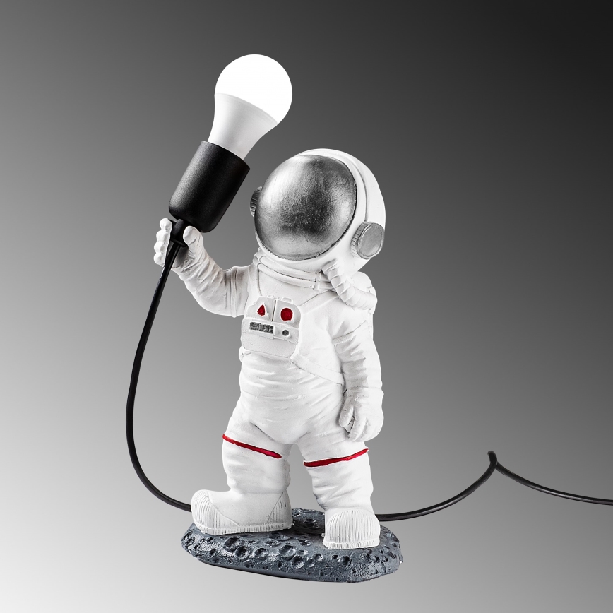 Lampka dziecięca ASTRONAUT 1xE27/40W/230V srebrna/biała