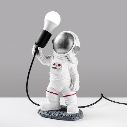 Lampka dziecięca ASTRONAUT 1xE27/40W/230V srebrna/biała