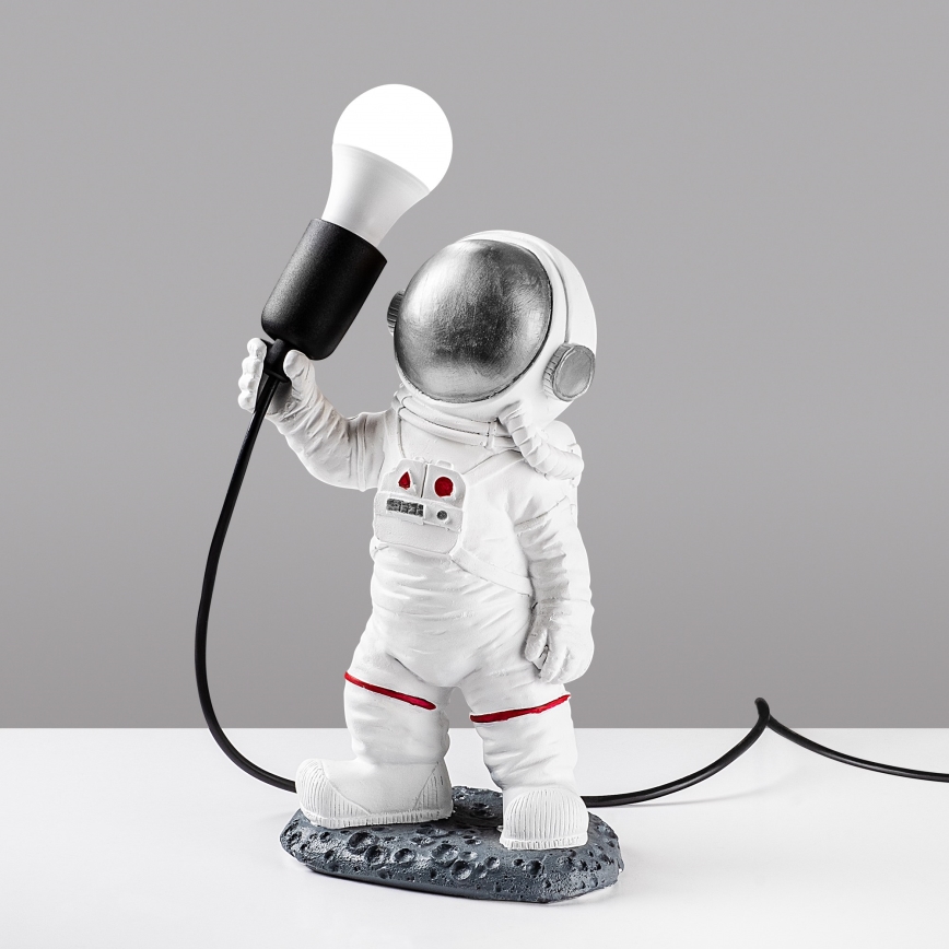 Lampka dziecięca ASTRONAUT 1xE27/40W/230V srebrna/biała